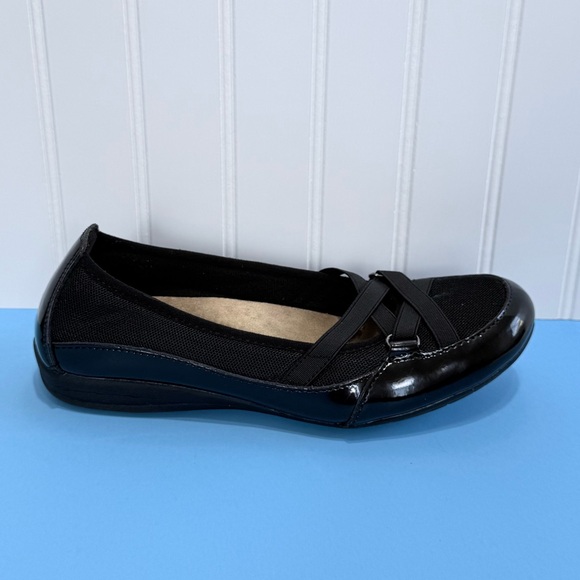 Earth Spirit Patent Leather & Fabric Slip On Shoe Black 8.5 - Picture 3 of 14